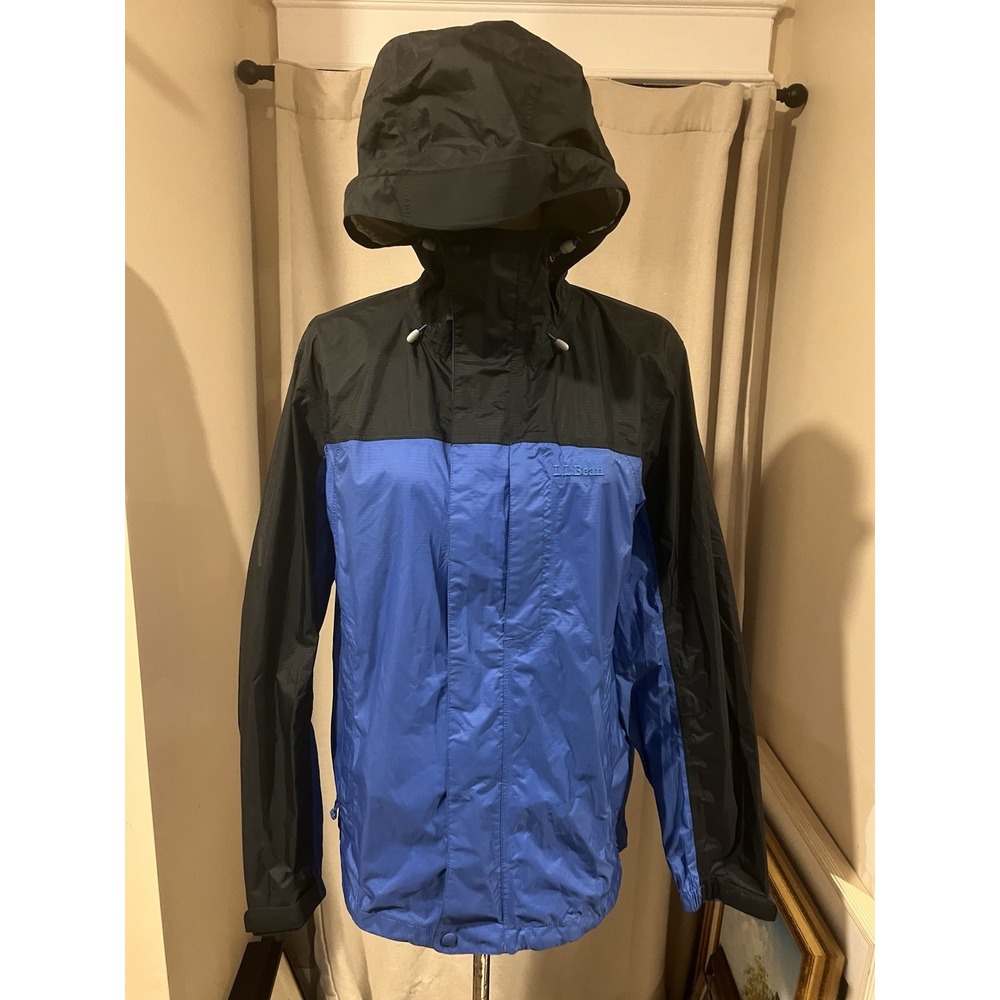 Ll Bean Men's‎ Small Wind Breaker Full Zip Jacket Blue And Black